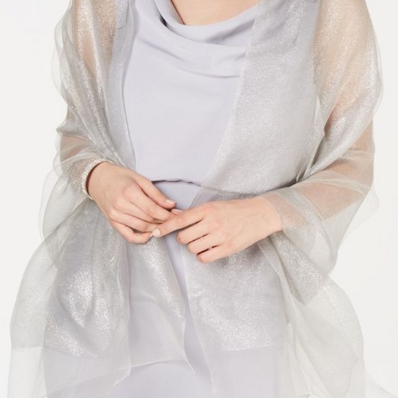 adrianna papell metallic wrap scarf